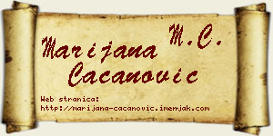 Marijana Cacanović vizit kartica